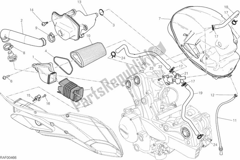 Tutte le parti per il Presa del Ducati Multistrada 1200 S GT USA 2014